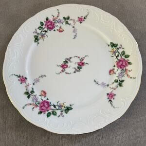 Royal Kent Poland Floral Dinner Plates Set 4 New Gold Trim Pink Roses 10"